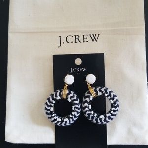 J.Crew Navy and White Statement Earrings